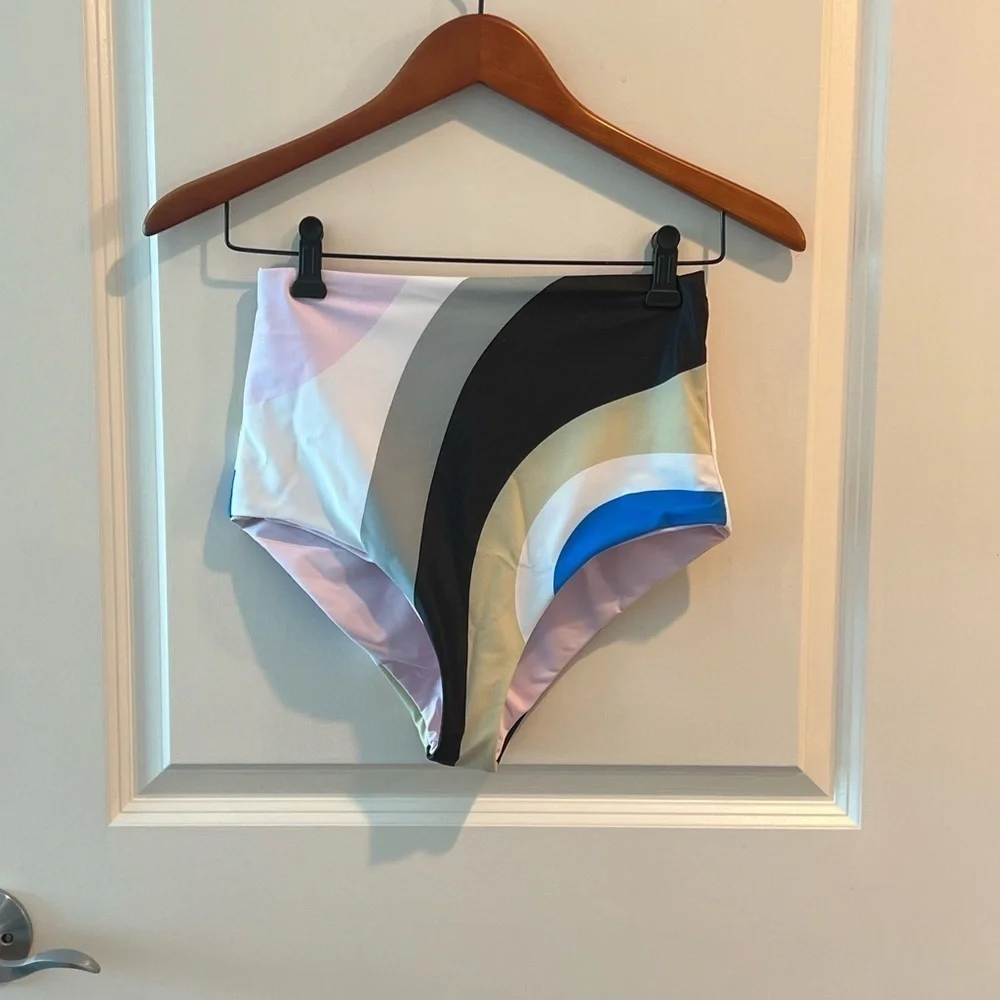 NWT Mara Hoffman Swim Lydia Bikini Bottom Womens Sage Multi Color
